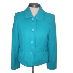 Alfani Women's Robin Egg Blue Button Up Blazer Size 6